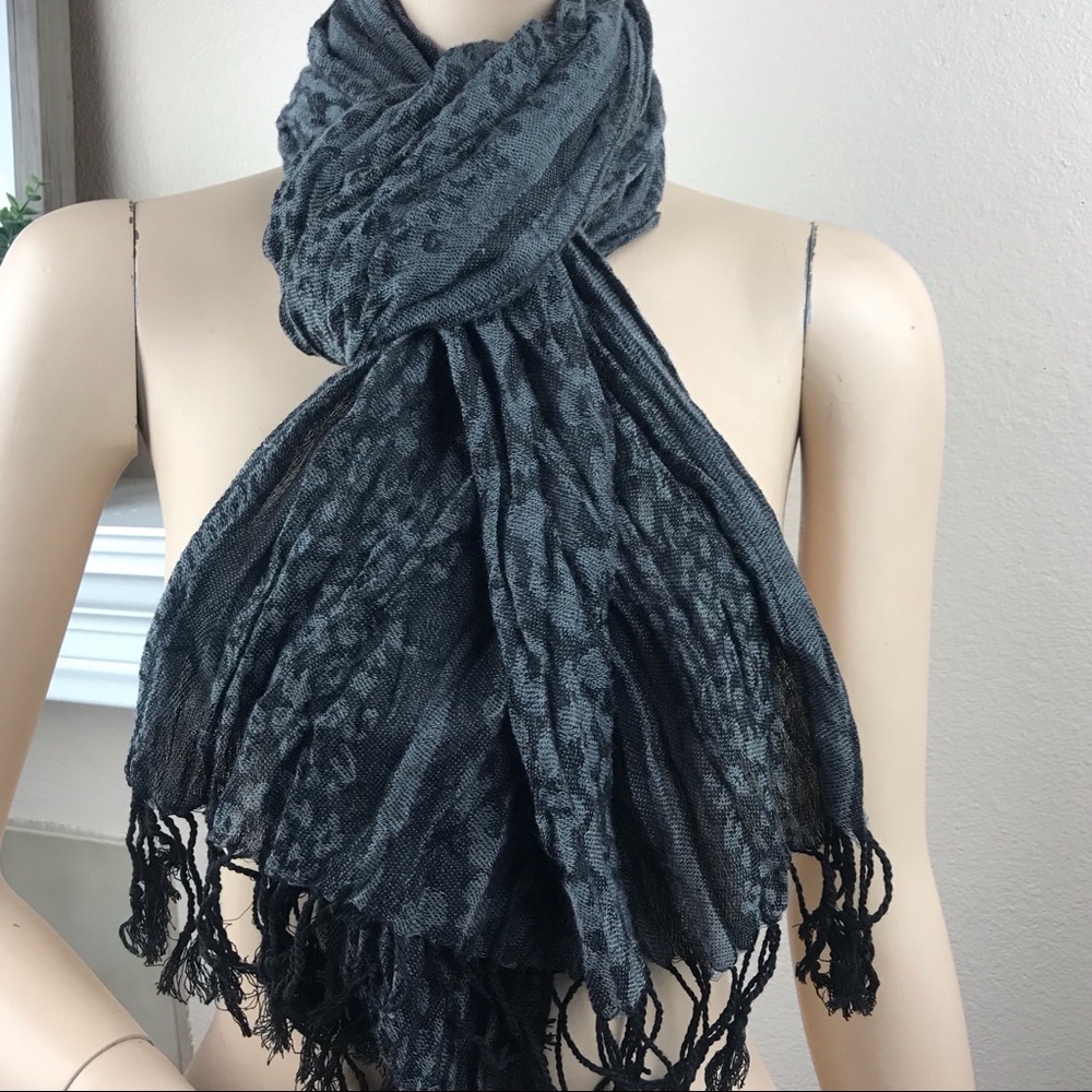 Black and Gray Cheetah Print Scarf